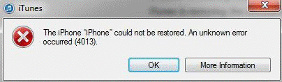 iPhone error 4013