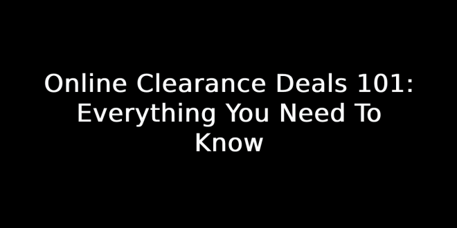 Online Clearance Deals