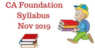 CA Foundation Syllabus Nov 2019