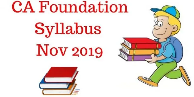 CA Foundation Syllabus Nov 2019