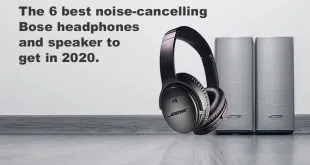 noise cancelling Bose headphones and speaker