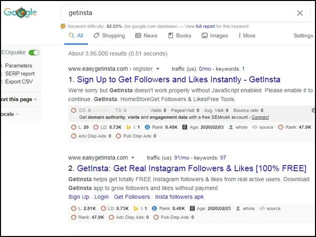 Search for the App