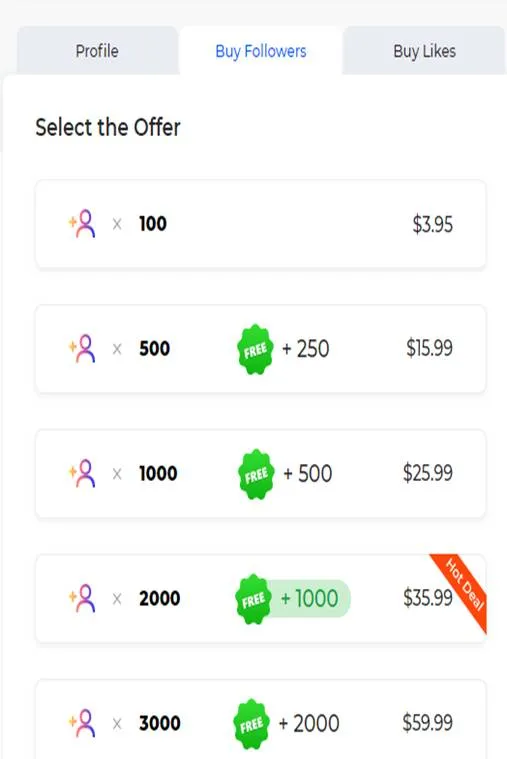 GetInsta Package for Buying Instagram Followers