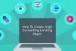 How To Create High Converting Landing Pages